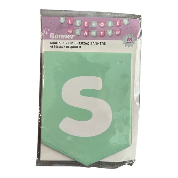 Sleep Over Party Banner Makes 2- 72 inch Banners 18 Pieces Set of 7 - Picture 2 of 3